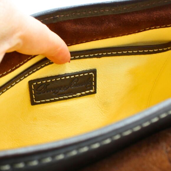 Dooney & Bourke Florentine Toscana Crossbody Purse Brown Leather Saddle Bag - Picture 6 of 11